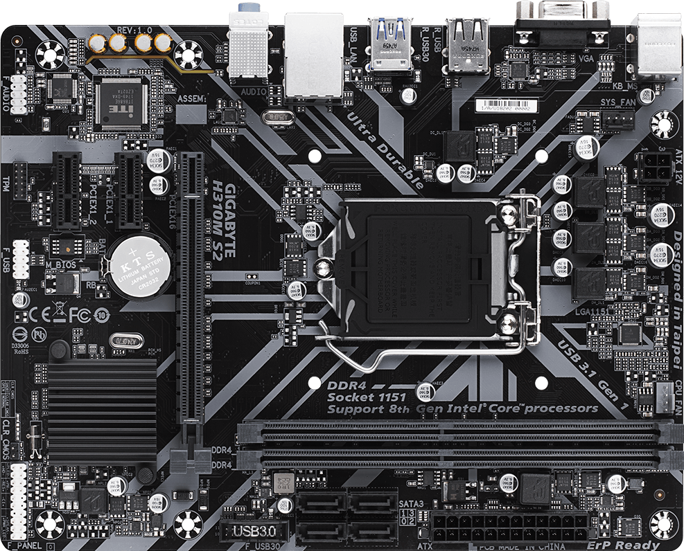 Gigabyte H310M S2 2.0 Motherboard for Intel 8th/9th Gen (LGA 1151)