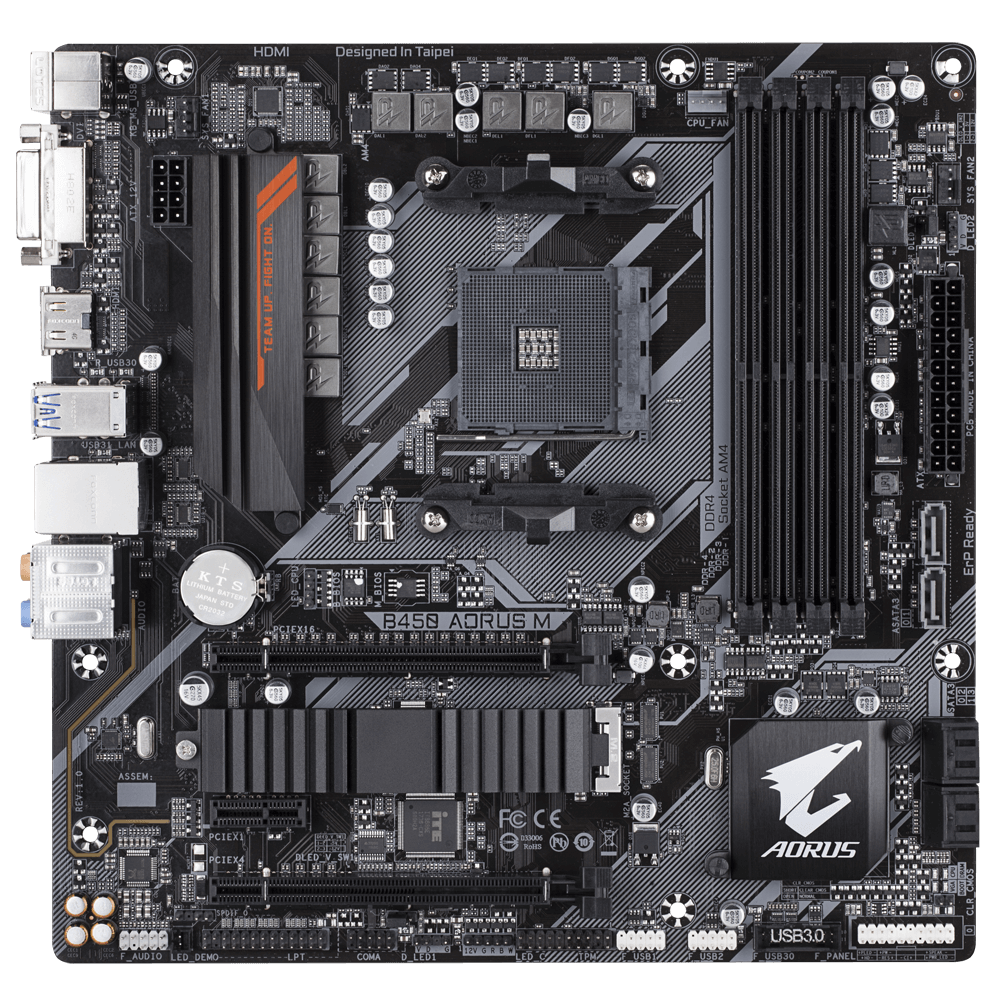 Gigabyte B450 AORUS M Motherboard | AMD Ryzen | DDR4 | Micro-ATX
