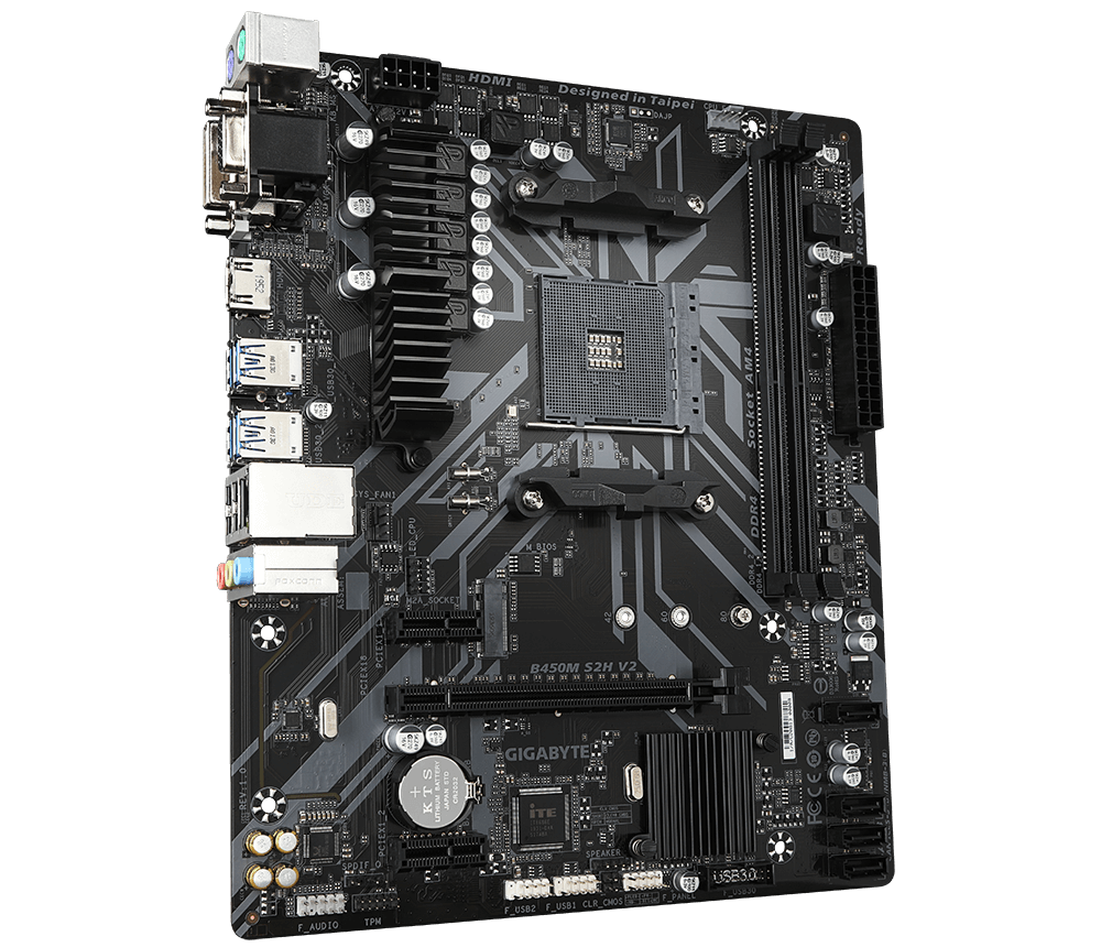 Gigabyte B450M S2H Motherboard | AMD Ryzen | DDR4 | Micro-ATX