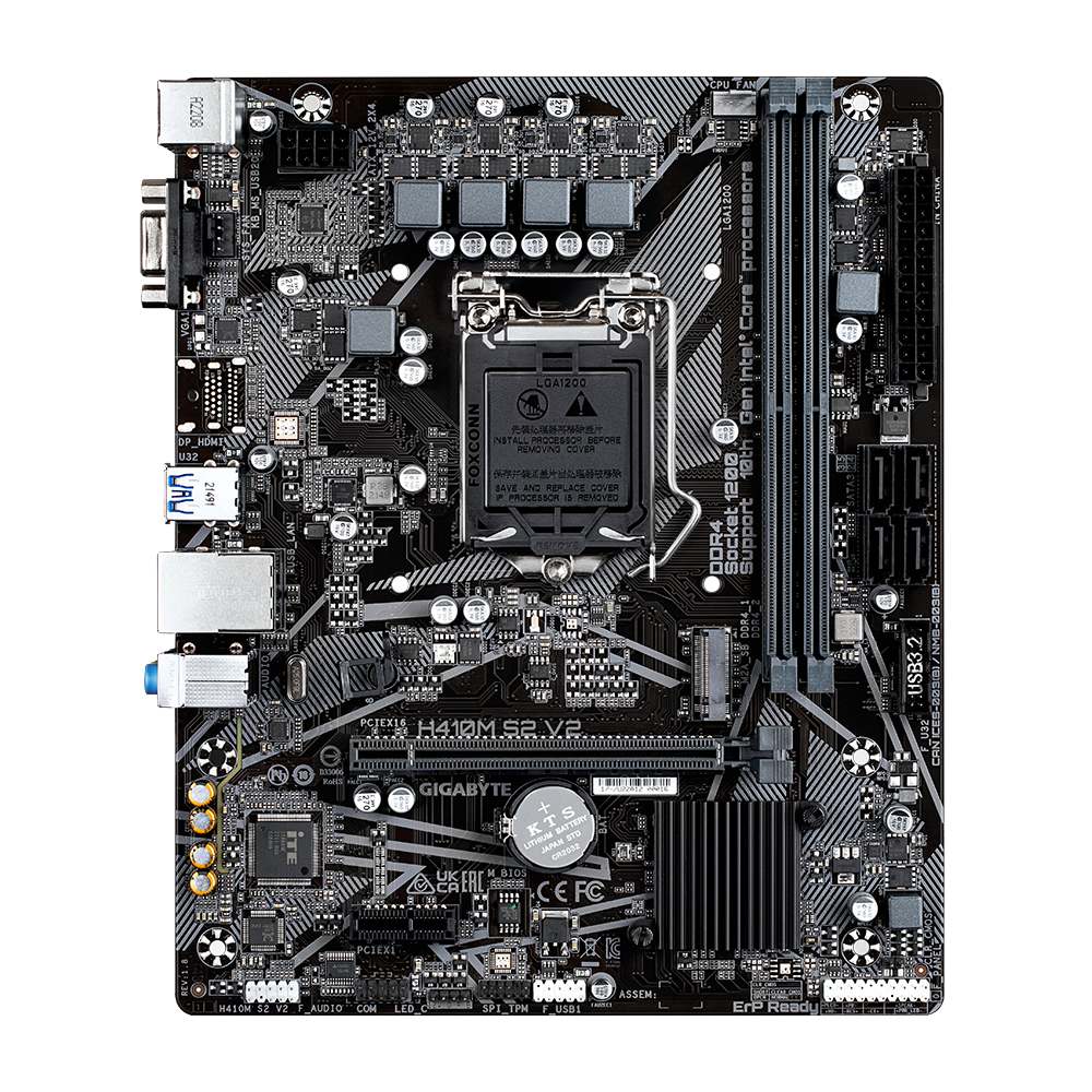 Gigabyte H410M S2 V2 Motherboard | Intel 10th Gen | LGA1200 | DDR4 | Micro-ATX
