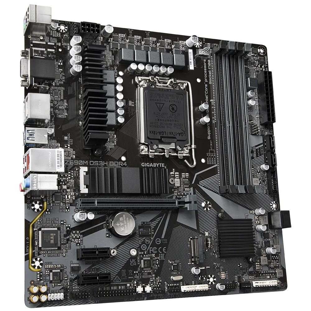 Gigabyte Z690M DS3H DDR4 Motherboard | Intel 12th/13th Gen | PCIe 5.0 | Micro-ATX | DDR4