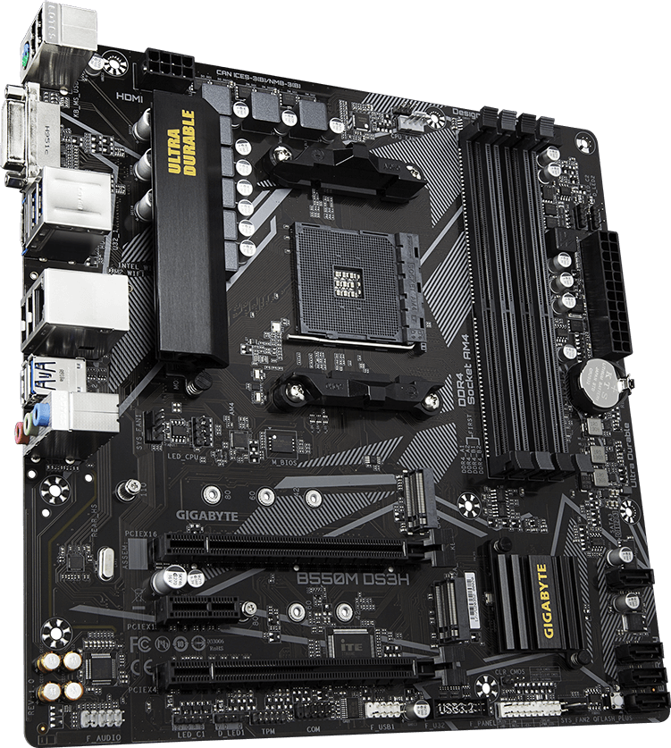 Gigabyte B550M DS3H Motherboard (Micro-ATX) for AMD Ryzen AM4