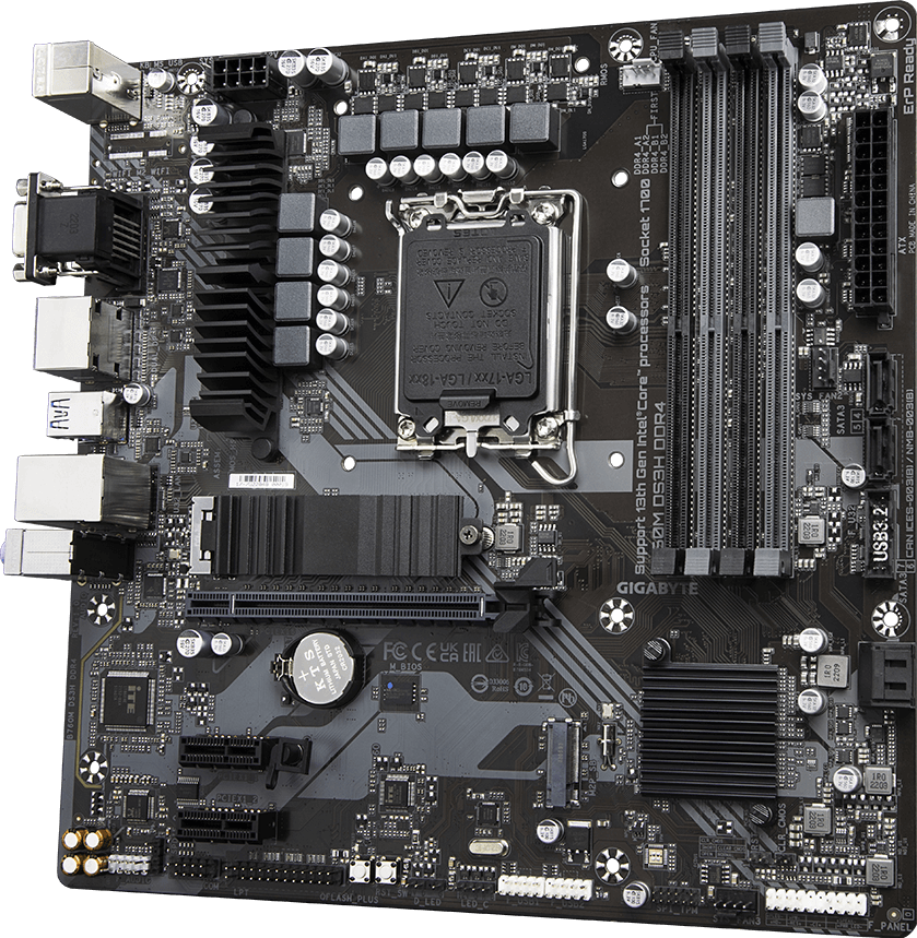 Gigabyte B760M DS3H DDR4 Motherboard for Intel 12th/13th/14th Gen (LGA 1700)
