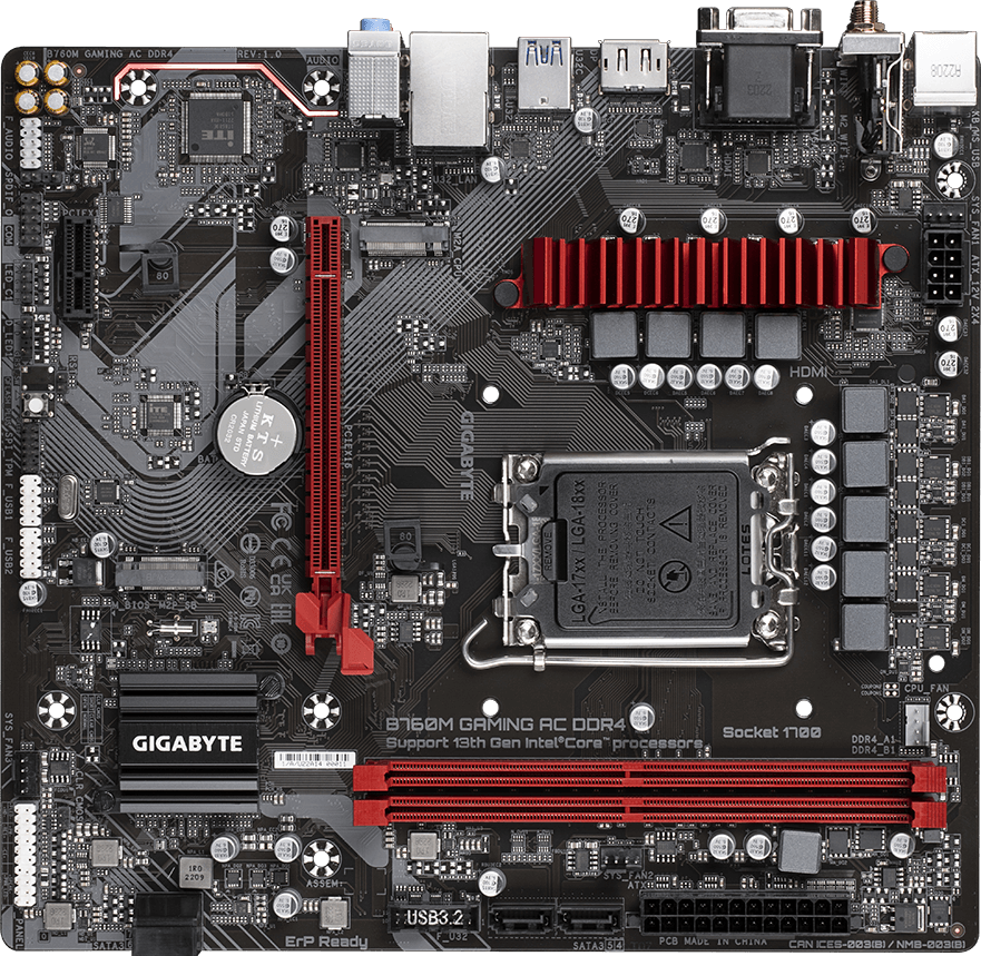 Gigabyte B760M Gaming AC DDR4 Motherboard (WiFi) for Intel 12th/13th/14th Gen (LGA 1700)