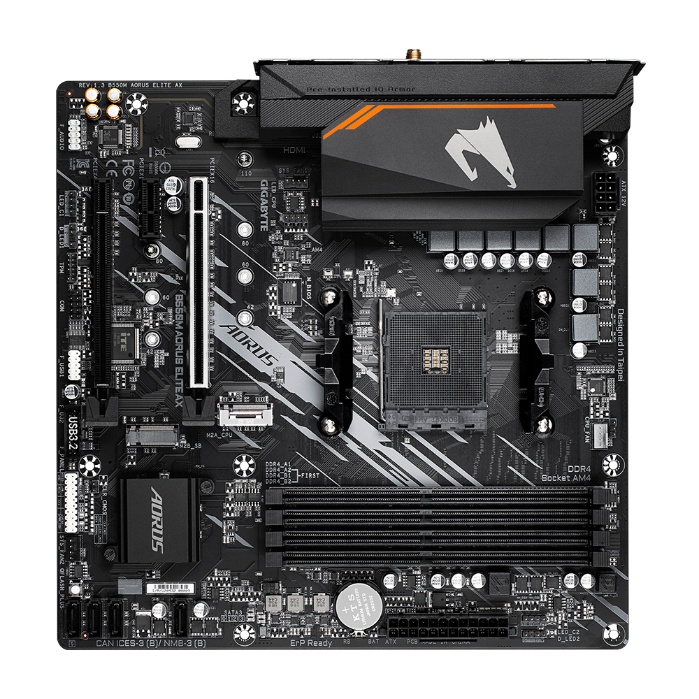 Gigabyte B550M AORUS ELITE AX Motherboard (WiFi 6) for AMD Ryzen AM4