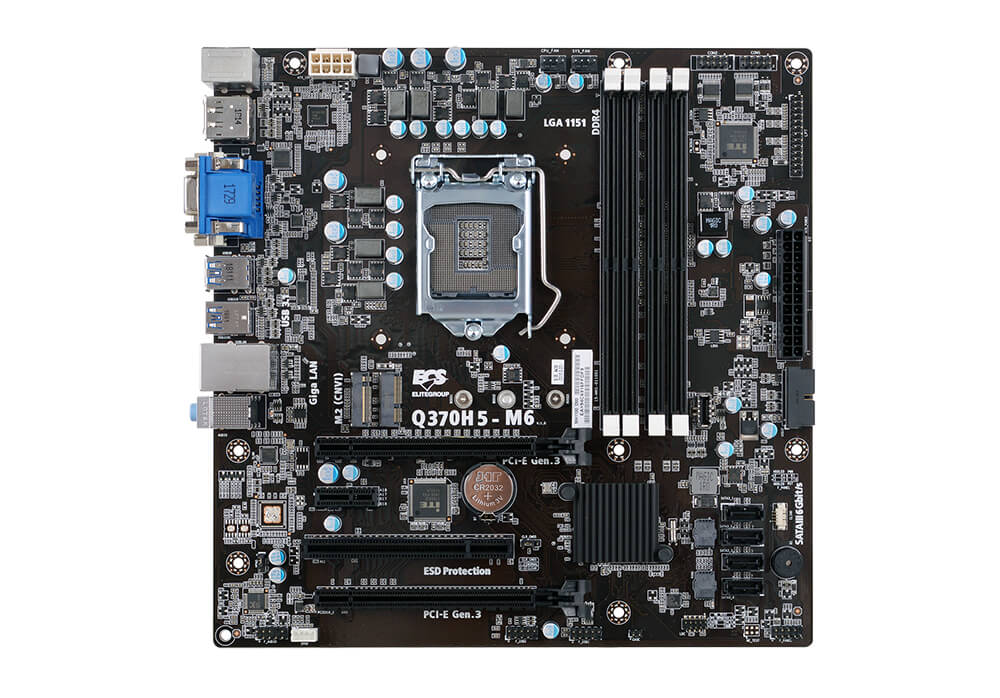 ECS Q370H5-M6 Motherboard for Intel 8th/9th Gen (LGA 1151)