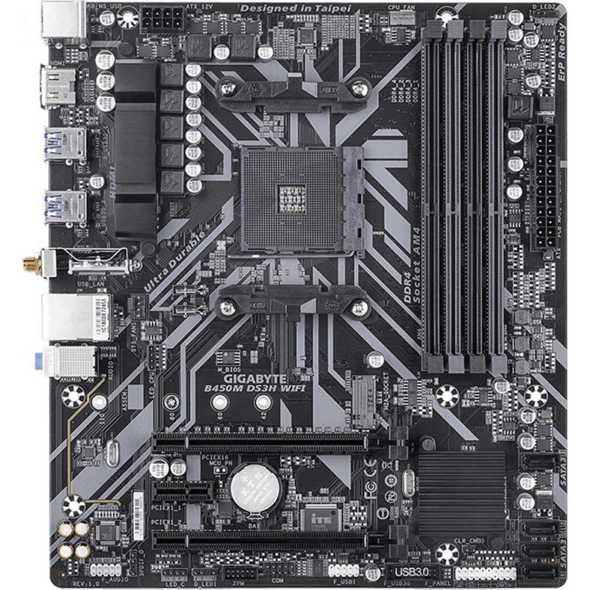 Gigabyte B450M DS3H WIFI Motherboard | AMD Ryzen | DDR4 | Micro-ATX | WiFi