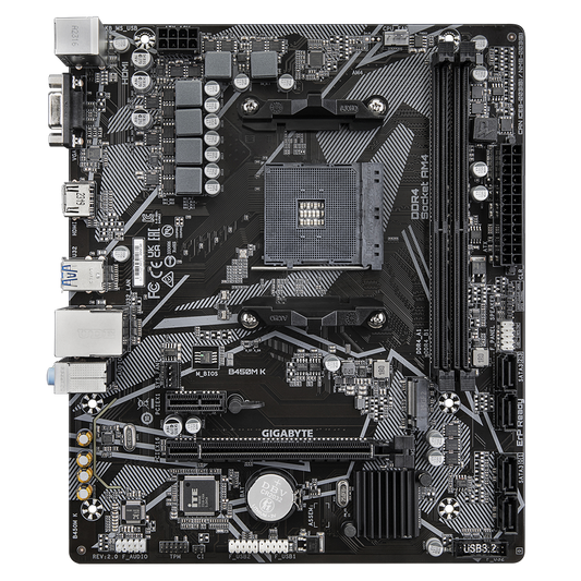 Gigabyte B450M K 2.0 Motherboard | AMD Ryzen | DDR4 | Micro-ATX