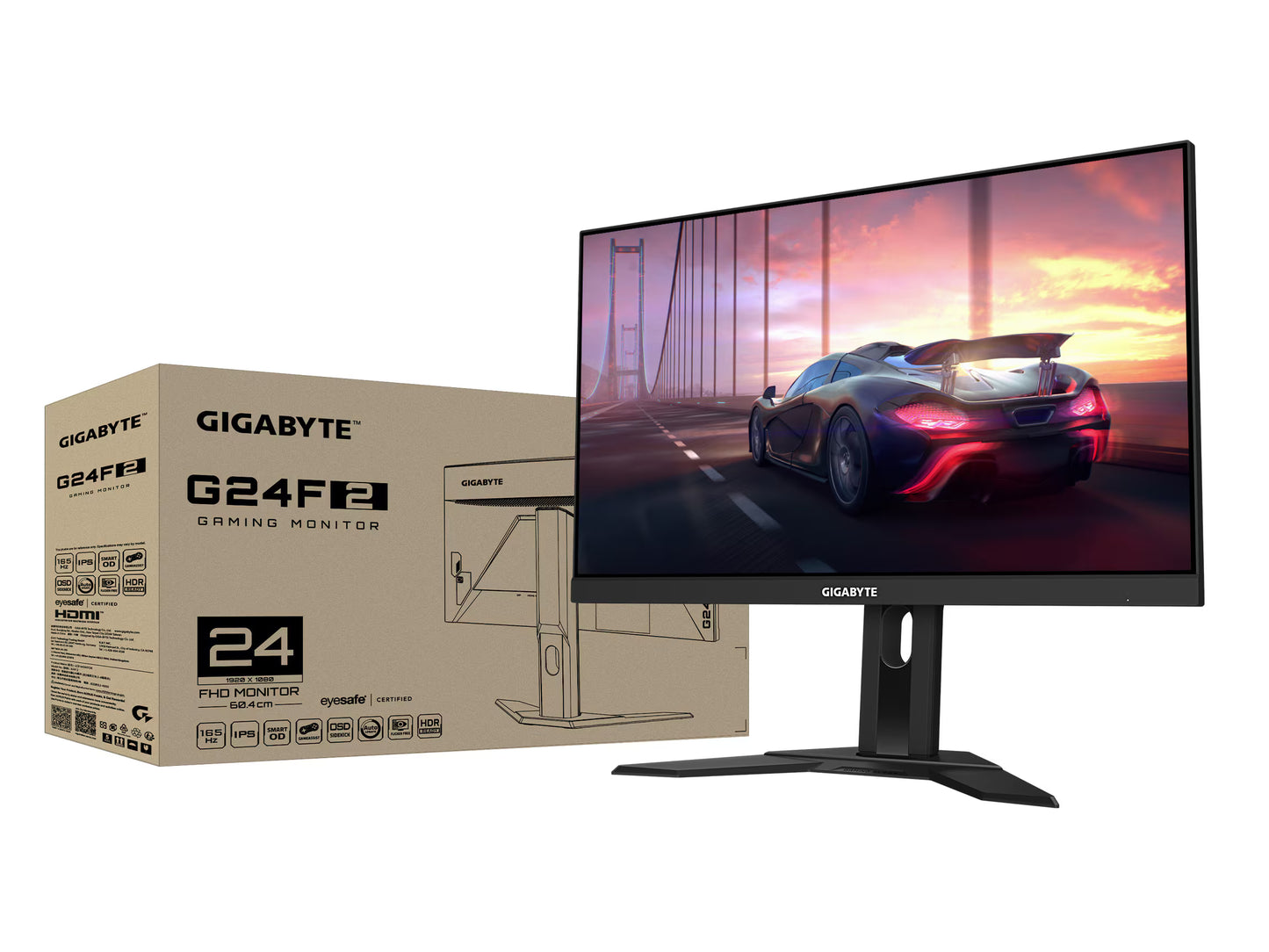 Gigabyte G24F2 24" FHD IPS Gaming Monitor – 165Hz (OC 180Hz), 1ms Response, FreeSync Premium