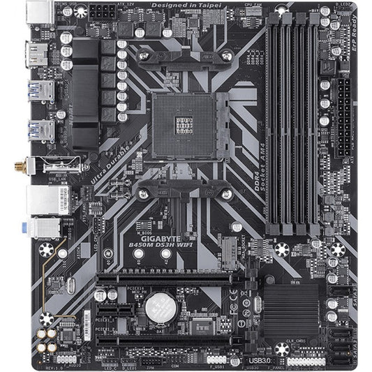 Gigabyte B450M DS3H WIFI Motherboard | AMD Ryzen | DDR4 | Micro-ATX | WiFi